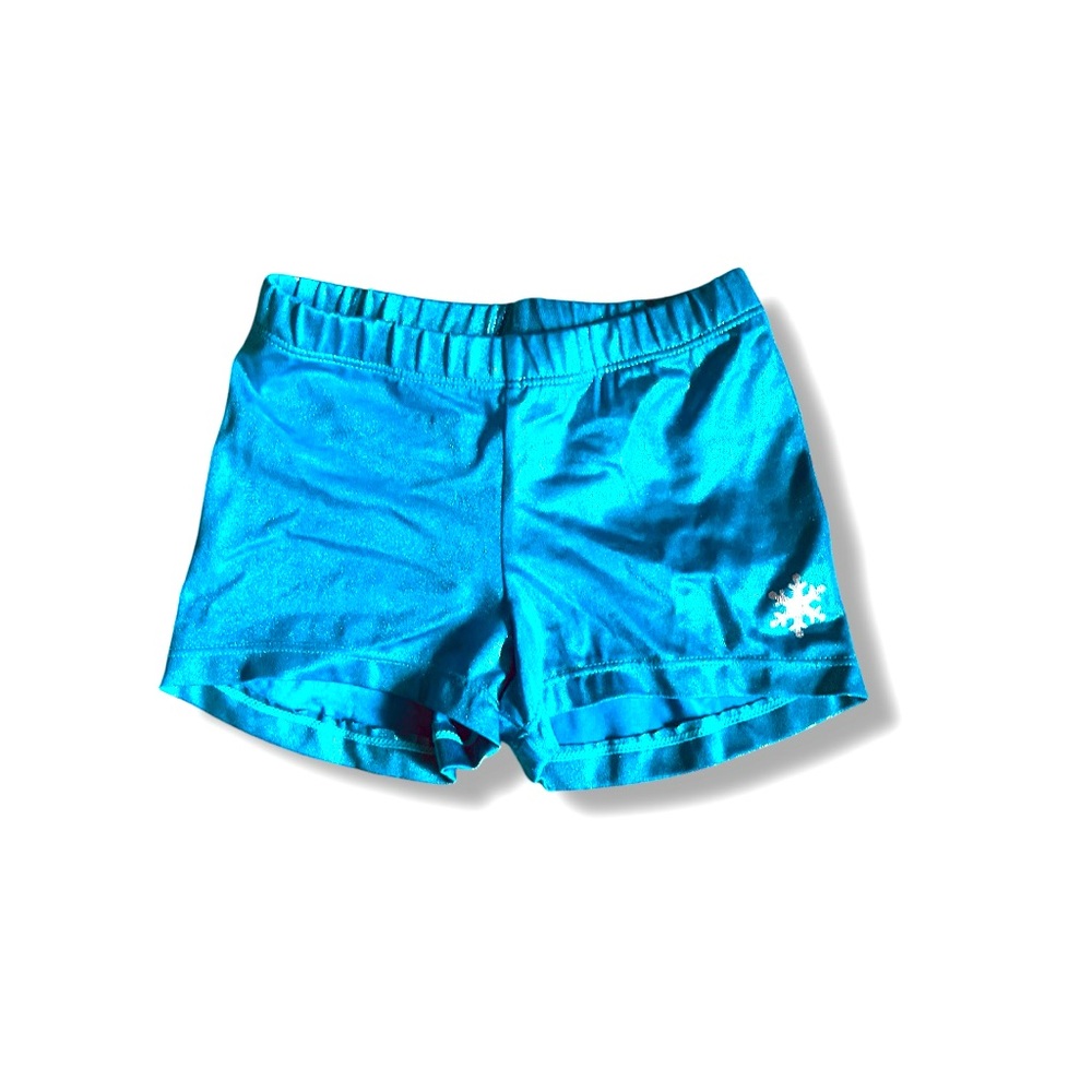 Gymnastics Dance Shorts, Shiny Teal, L, SNOWFLAKE
